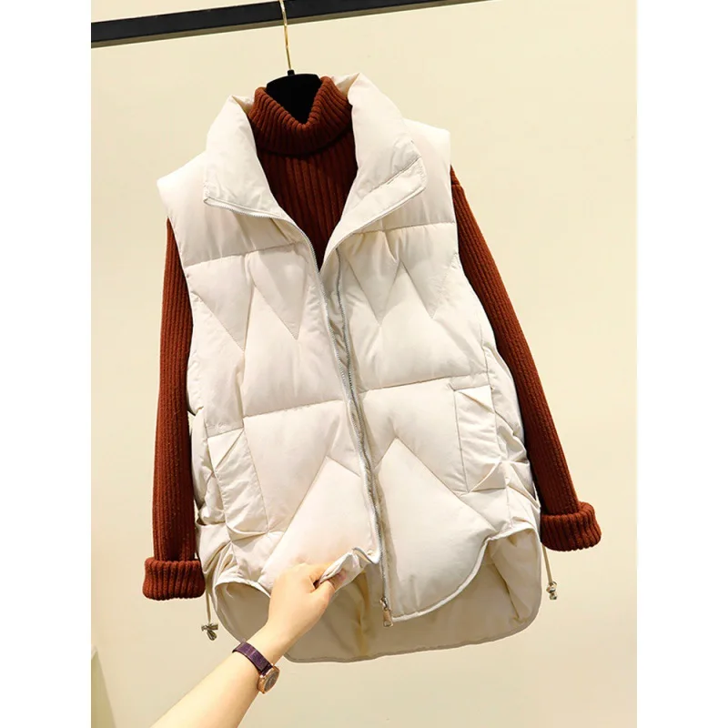 

Ladies Golf Shirts Women's Padded Vest Sleeveless Cotton Waistcoat Lightweight Stand Collar Zip-up Quilted Gilet Free Ship