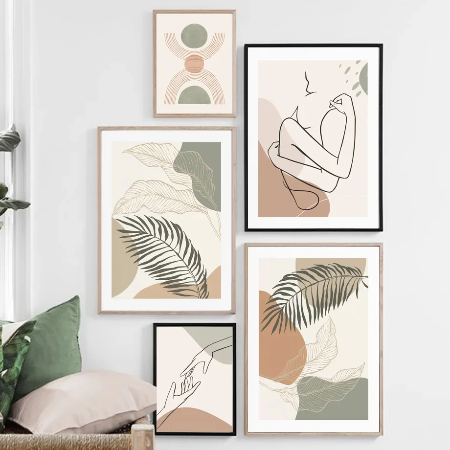 Бохо абстрактная Пальма растение листья влюбленные ссылки скандинавский