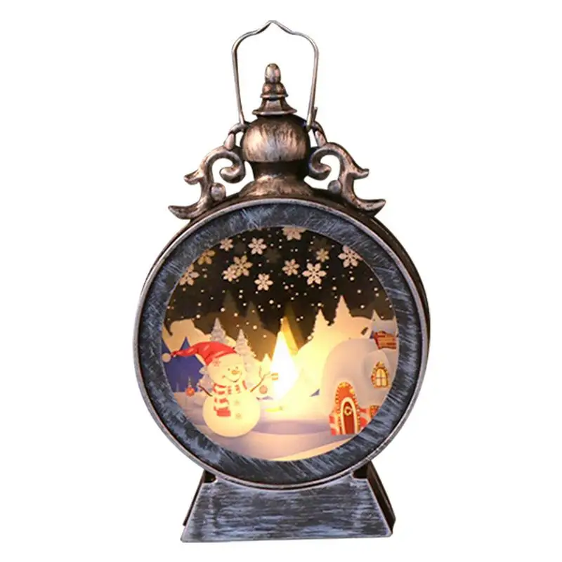 Рождественский фонарь со снежным шаром портативный с мерцающим светодиодный