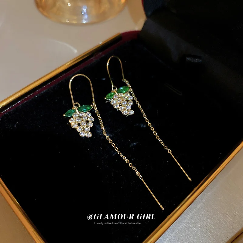 

Minar Hyperbole 3 Styles Bling CZ Zircon Long Tassel Earring for Women Brass Gold Leaf Dangle Earrings Wedding Party Jewelry