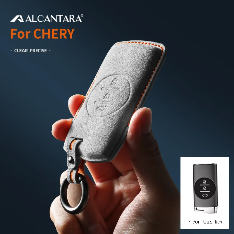 

Alcantara suede Car Remote Key Case Bag For For Chery Tiggo 7 2020 2021 2022 2023 Key Protection Shell Accessories