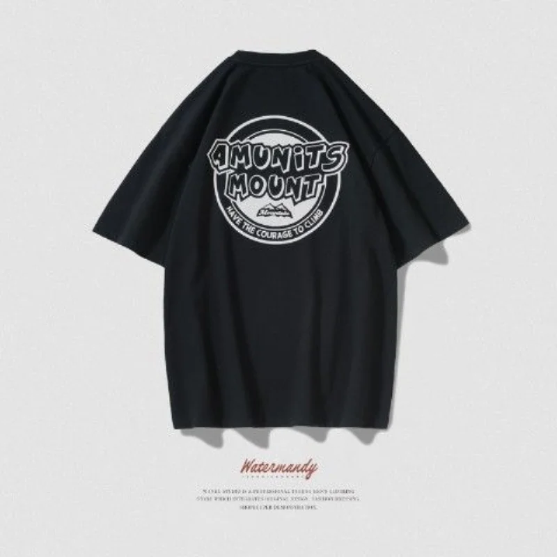 Футболка мужская свободного покроя с коротким рукавом и круглым вырезом