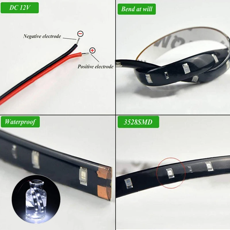 Гибкая атмосфера освещения салона автомобиля Hamy Brand 30 см светодиодные ленты в