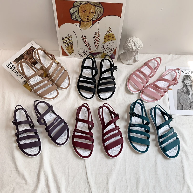 

Сандалии женские с ремешком на щиколотке, повседневная обувь в римском стиле, модная Нескользящая Удобная верхняя одежда, уличные пляжные т...