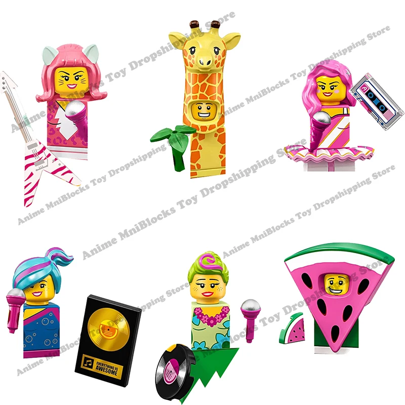 

Blocks movies WM6067 Giraffe Suit Guy Watermelon Dude Hula Lula Lucy mini action toy figures building blocks Assembly Toys gifts