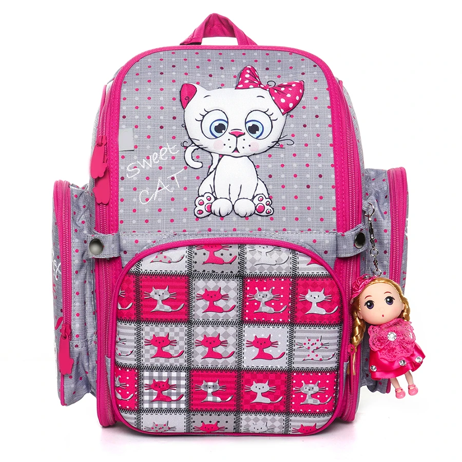"Детский ортопедический рюкзак для девочек, брендовые школьные портфели с 3D рисунком животных для 1-3 классов, 6-115"