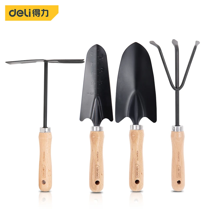 

1/2/3/4Pcs Lightweight Garden Tools Set Mini Wood Handle Shovel Rake Spade Bonsai Flower Potted Planting Home Gardening Tools