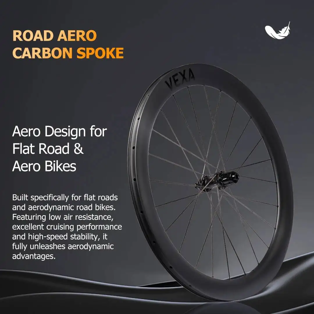 Карбоновый вилсет VEXA ROAD AERO с дисковыми тормозами, 36T Ratchet Hub, бескамерные, внутренняя ширина 23 мм, керамические подшипники, 1371 г, легкий вес (art.: 3920dbd2d071e) - 3920dbd2d071e