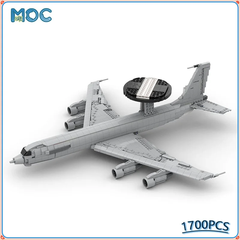 Конструктор Боинг E-3 Sentry MOC, строительные блоки, самолет ВВС, вертолет, военный боец, креативные кирпичи, детские игрушки, подарки