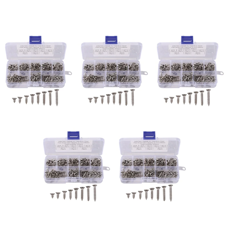 

Набор винтов M3 из нержавеющей стали с плоской головкой, 1000 шт., высокопрочные самонарезающие винты, набор в ассортименте для деревянной мебели