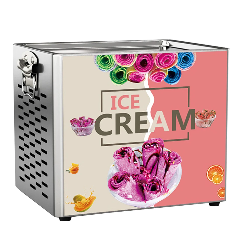 YJ1 коммерческие рулоны машина для жарки мороженого Электрический ролик йогурта