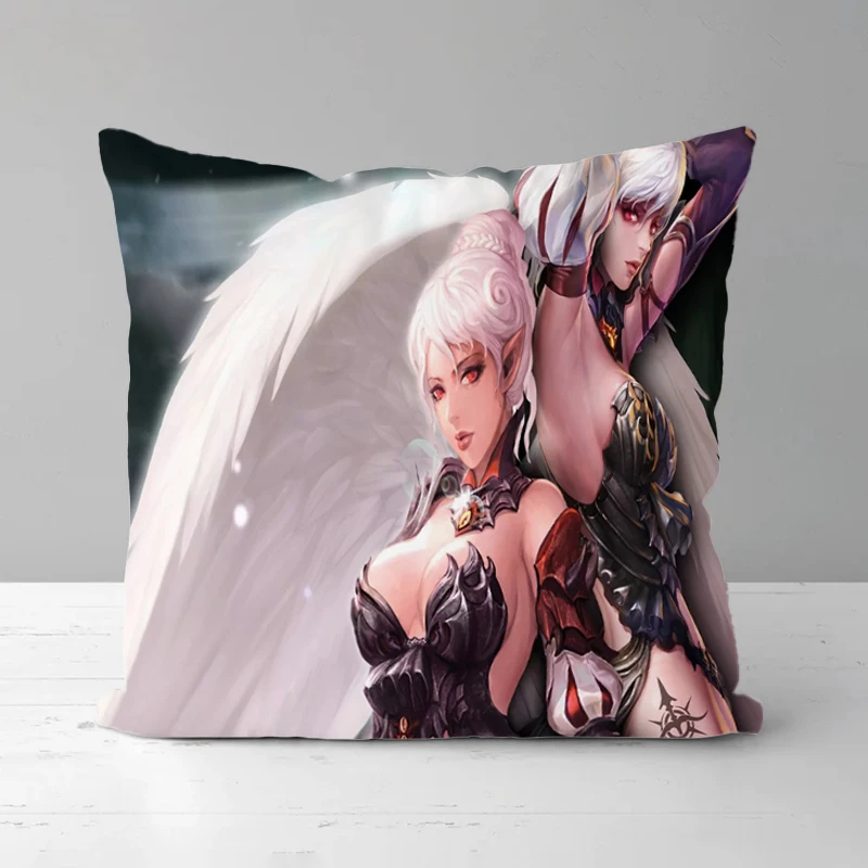 Диванные подушки, диванные подушки Lineage2, наволочки с дуплексным принтом для подушек 45x4 5, короткая плюшевая наволочка