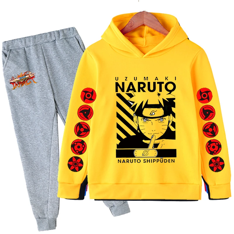 

4-14Y Children's Japanese Anime Nαruto Hoodie Pants Harajuku Boys Girls Fashion Nαruto Sports Suit Autumn Harajuku Clothes