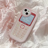 cute telephone shape silicone gel cell phone case cover for iphone 11 12 13 pro max x xs xr silicone cover