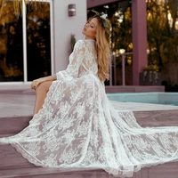 sexy lace bathrobe sleepwear see through nightgowns lingerie house robe for women bridal robes with bridesmaid robes