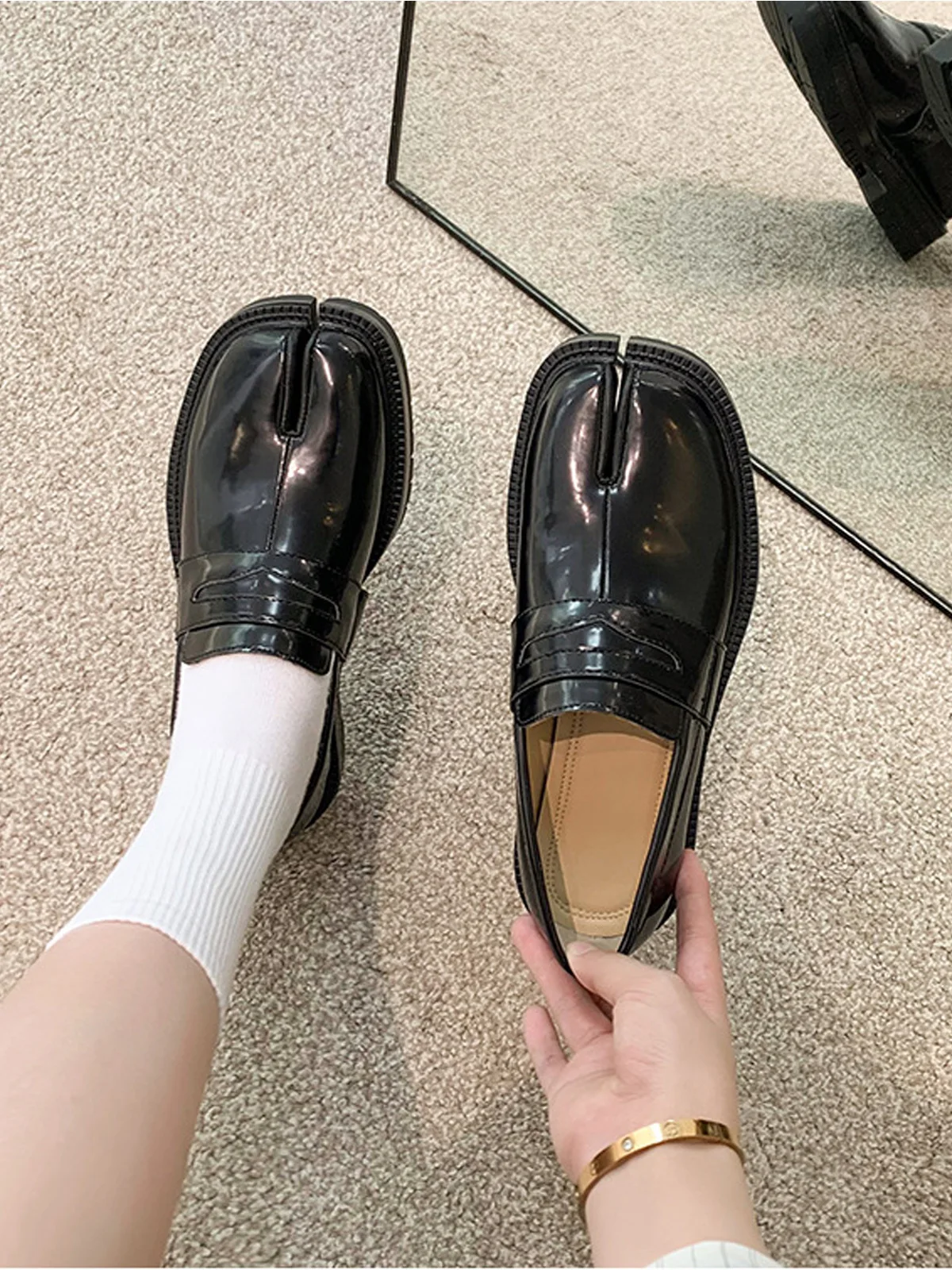 Лоферы кожаные женские на шнуровке повседневные туфли в форме подковы с
