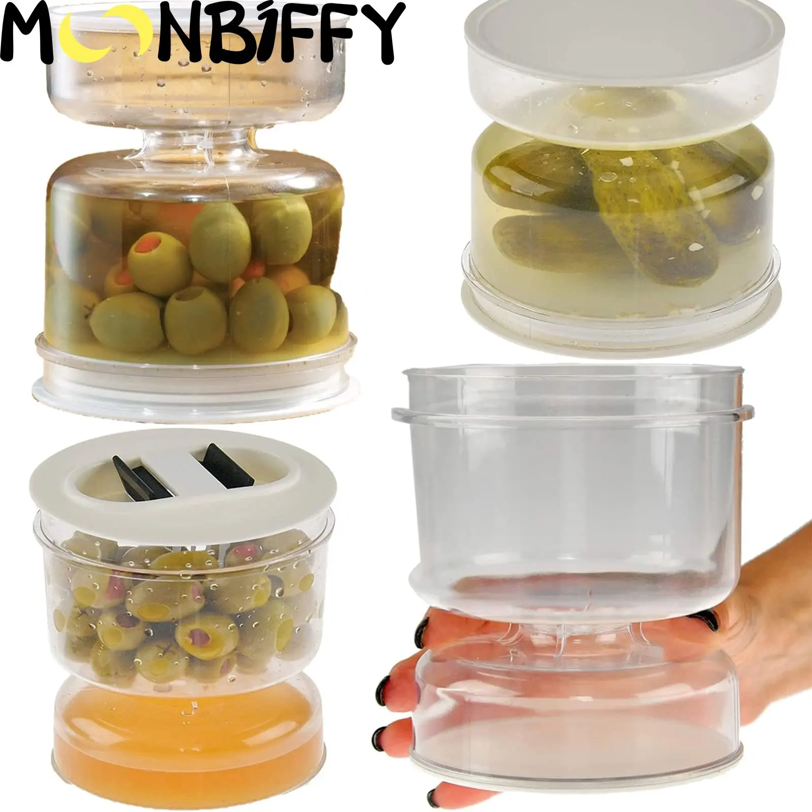 Hourglass Jar Pickle Can Dry And Wet Separate Food Storage Kitchen Supplies Fermentation Kit Juice Separator Container