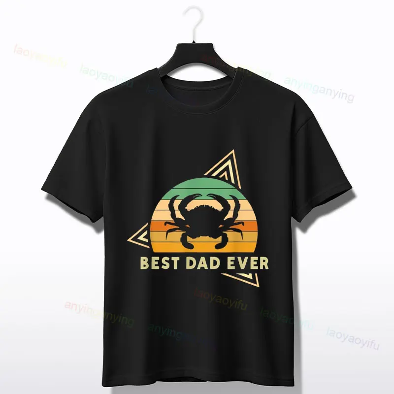 Фото Мужская футболка с рисунком Crab Hunter, футболка из 100% хлопка с короткими рукавами, идеально подходящая для повседневной носки или любителей морепродуктов, уличная одежда №3