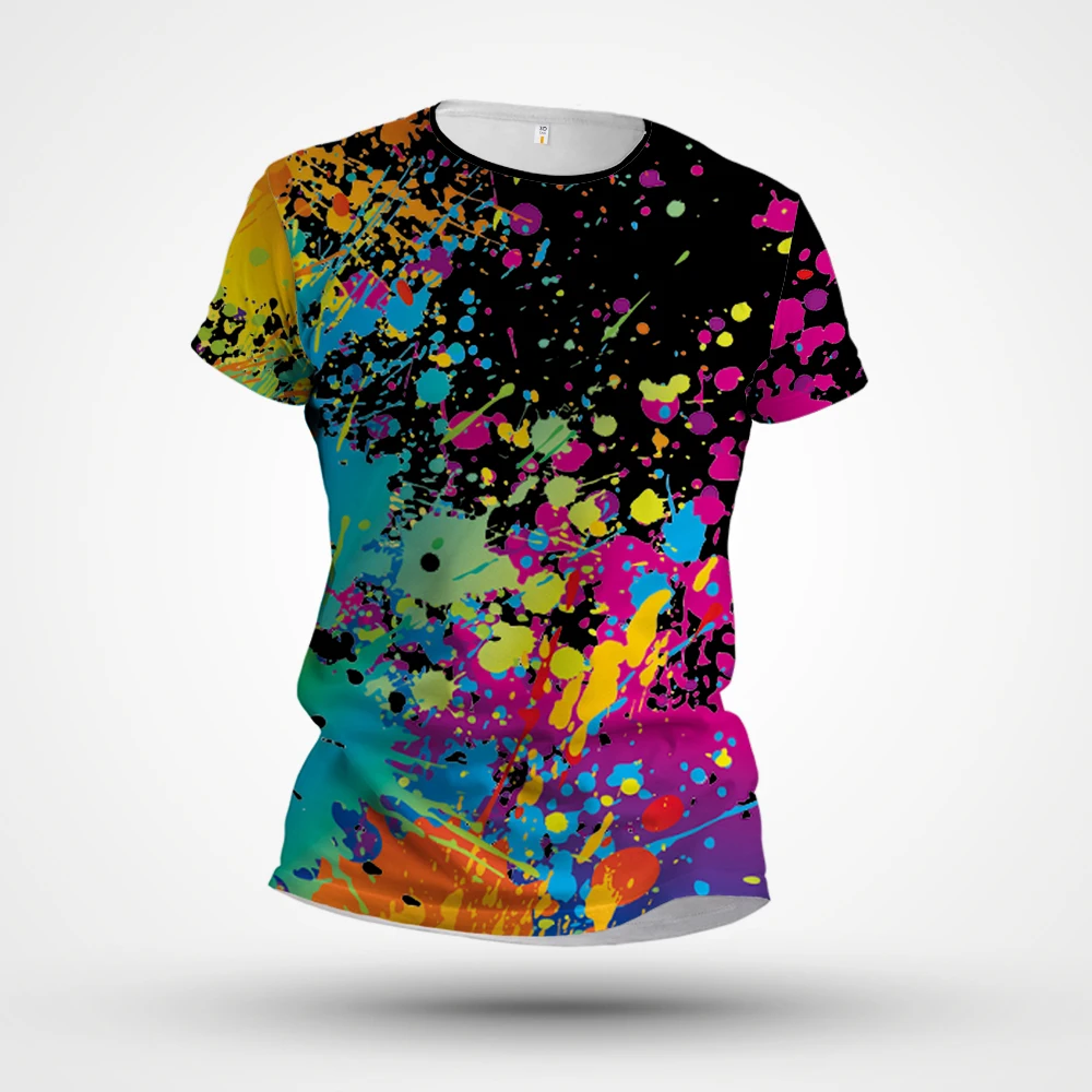 

Summer 2023 New T-shirt Men's Round Neck Short Sleeve 3DT Shirt Fashion Brand Graffiti Print Fashion Casual Short Sleeve