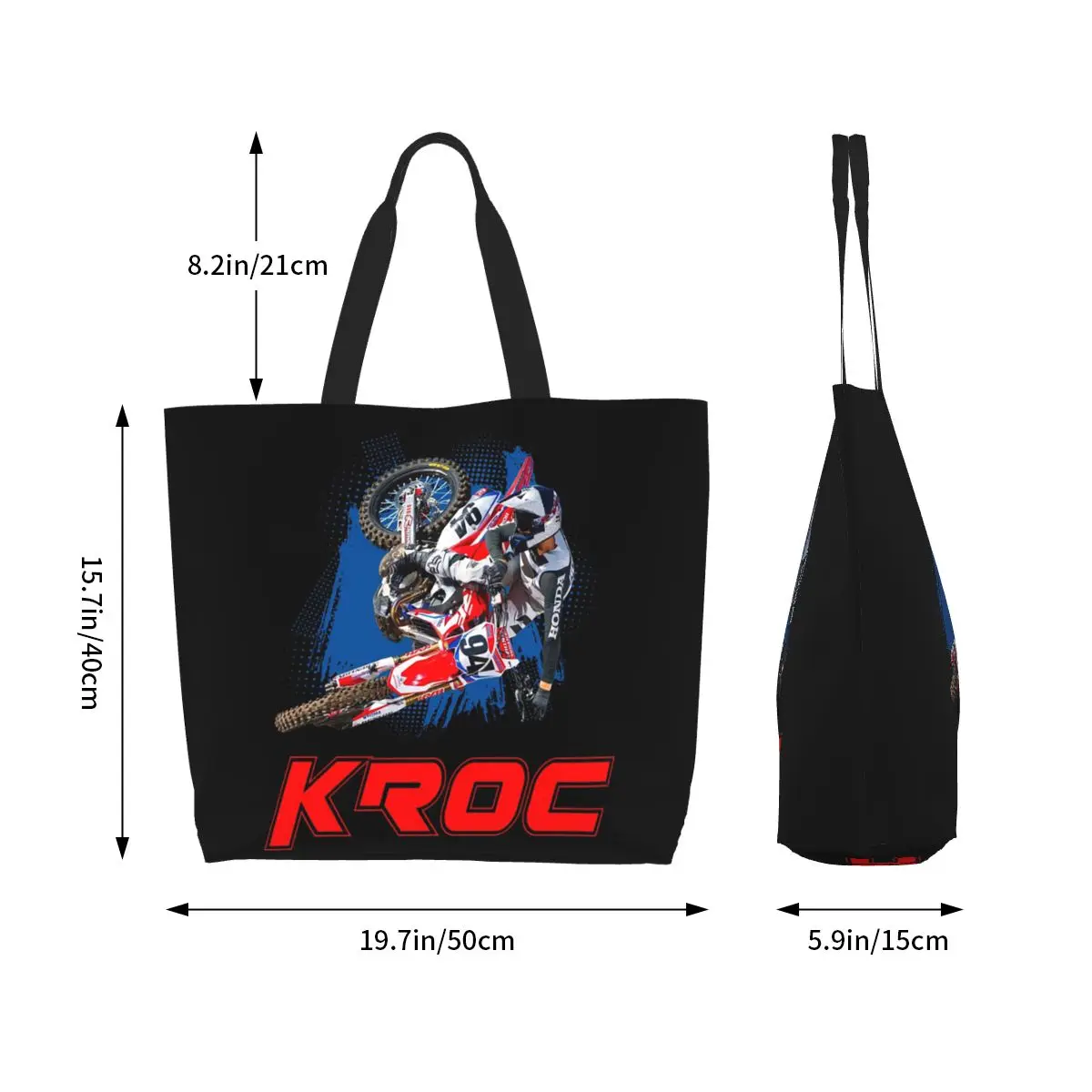 Фото Сумка-шоппер Ken KR94 Roczen Motocross Dirt Bike 94, холщовая сумка большой вместимости, сумка через плечо, хозяйственная сумка для женщин №3