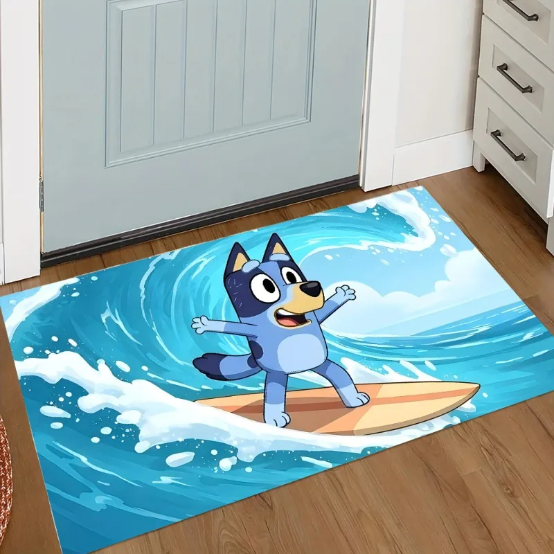 Фото Новый коврик Kawaii Bluey для прихожей, гостиной, спальни, ванной комнаты, кухни – незаменимый элемент декора для дома №3