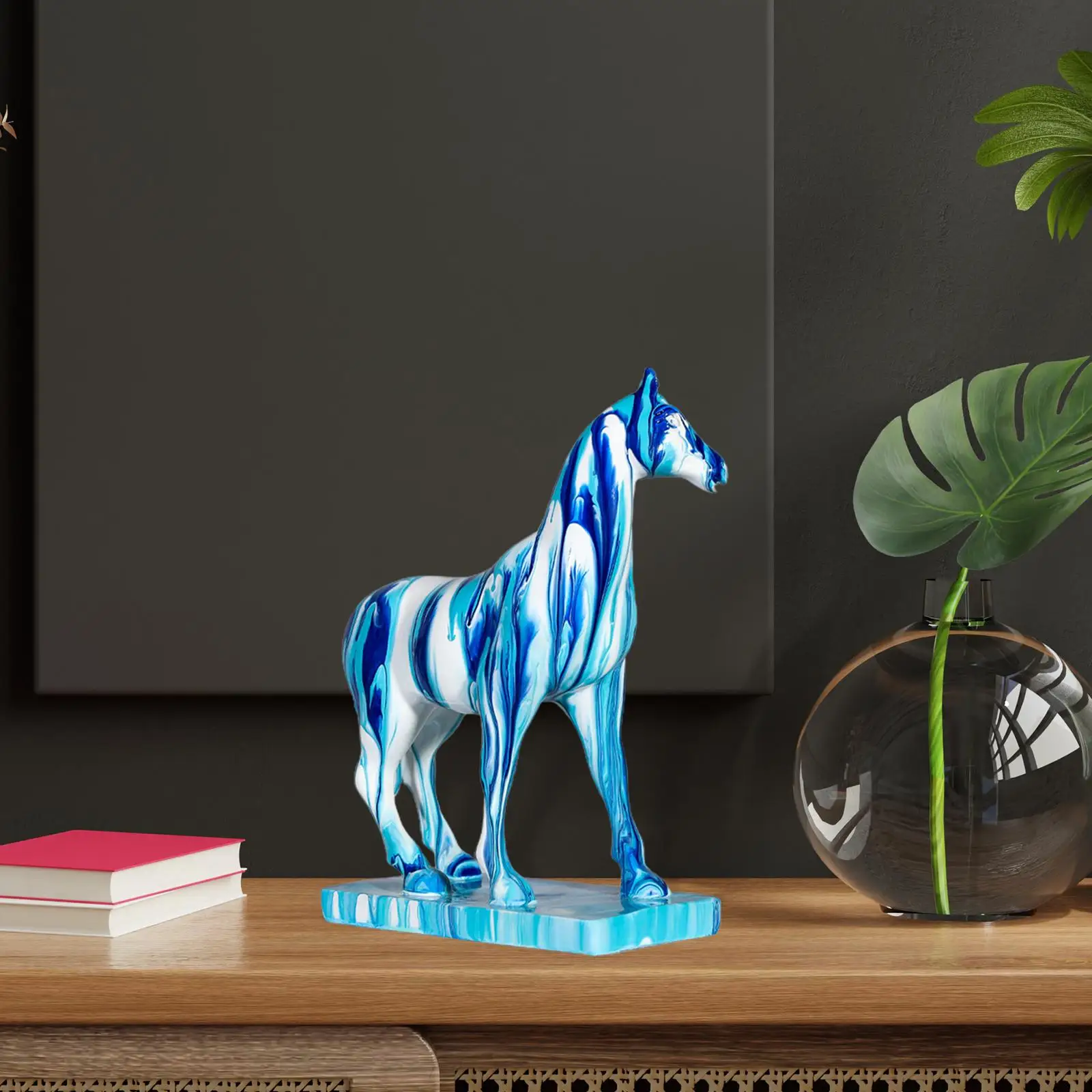 

Creative Galloping Horse Statue Horse Figurine Animal Sculpture for Cabinet