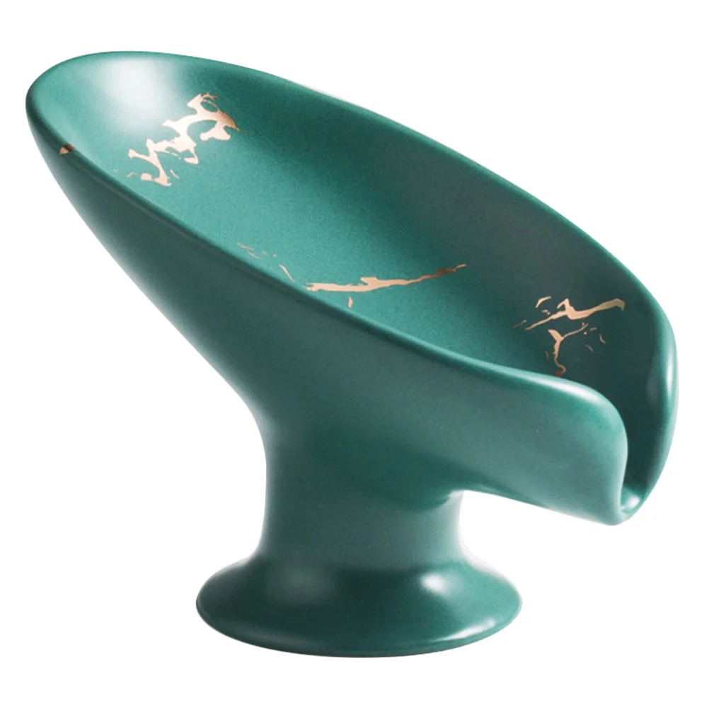 

Soap Dish Holder Drainingceramic Shower Self Bar Bathroom Container Leaf Dishes Tray Kitchen Box Sink Shape Travelstand Drain