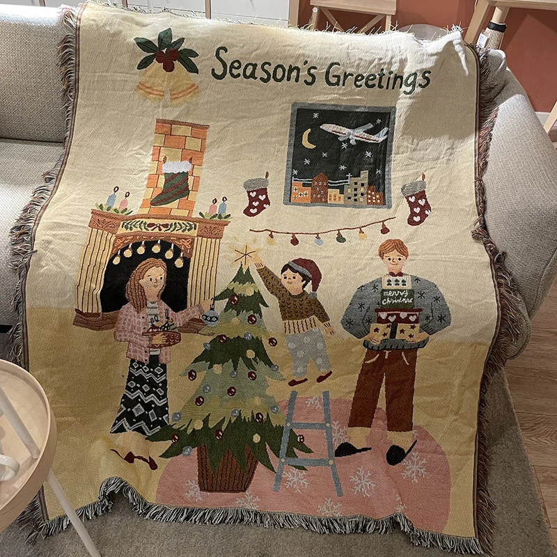 Декоративное одеяло с надписью Merry Christmas