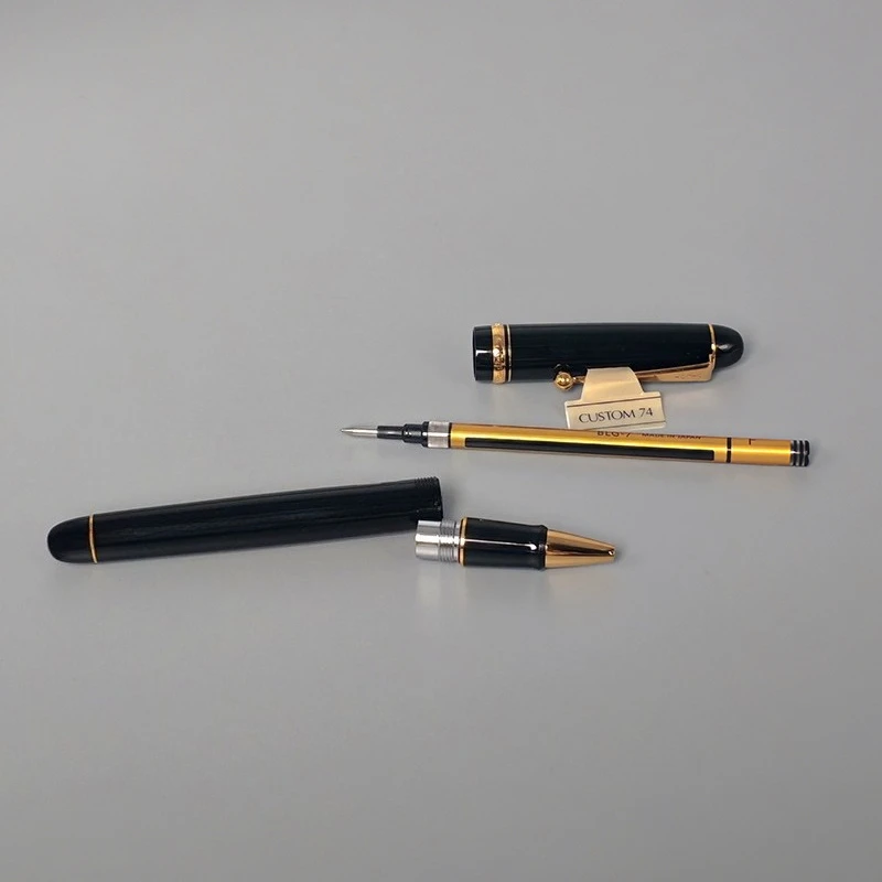 Фото Новые гелевые ручки Pilot Custom 74, черные, универсальные, элитные, элегантные, модные и простые шариковые ручки для подарков, черные, 0,7 мм №4
