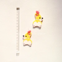 qm 2022 ins corgi dog earrings acrylic cute cartoon animal pet yellow korea earrings for women fashion jewelry children gifts