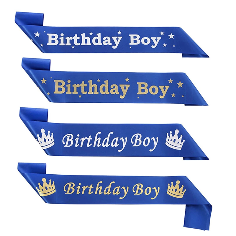 

New Birthday Ribbon For Kids One 1st Birthday Party Decor Kids Favor Baby Shower Decor Crown Boy Birthday Party Gift Hot Sale