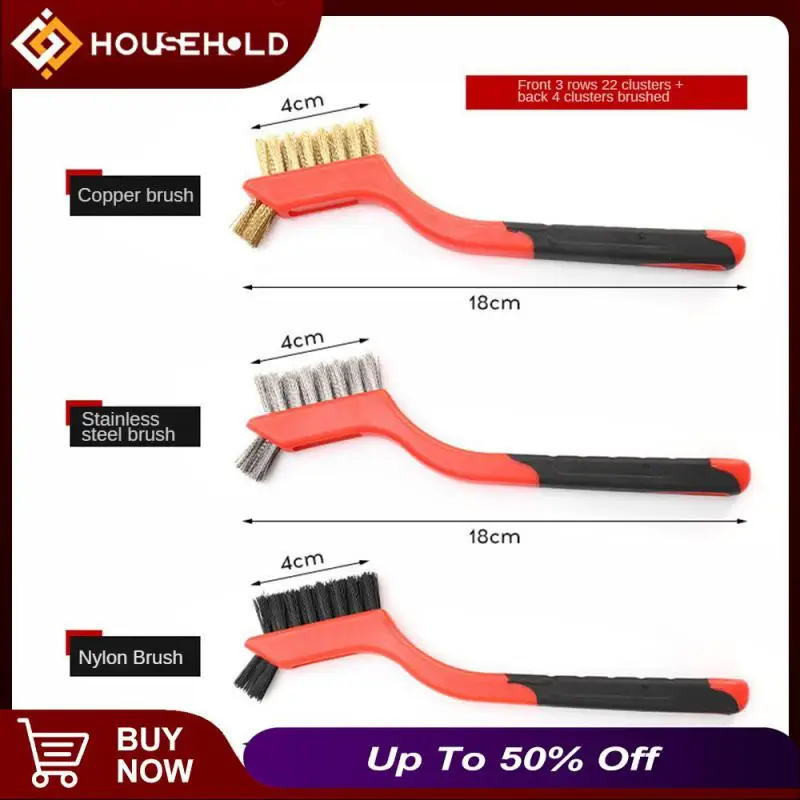 

Stain Removal Cooktop Cleaning Brush Round Plastic Handle Car Double-sided Brush 1pcs Coated With Glue Steel Wire Brush 18×4cm