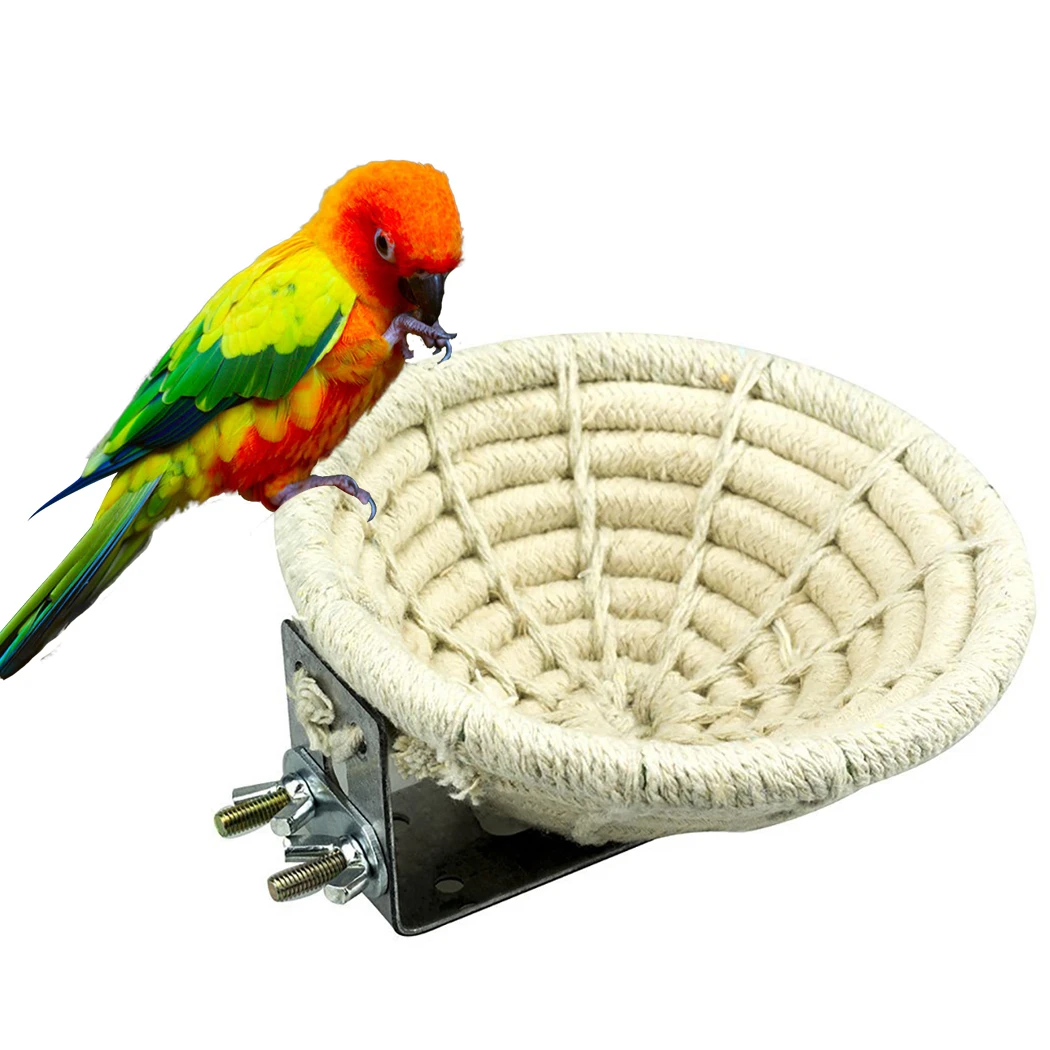 

Manual Braided Hemp Rope Bird Nest Bed Multi-Purpose Artificial Finch Nest Bird House for Parrot Hamster Pet Bed Nest Supplies