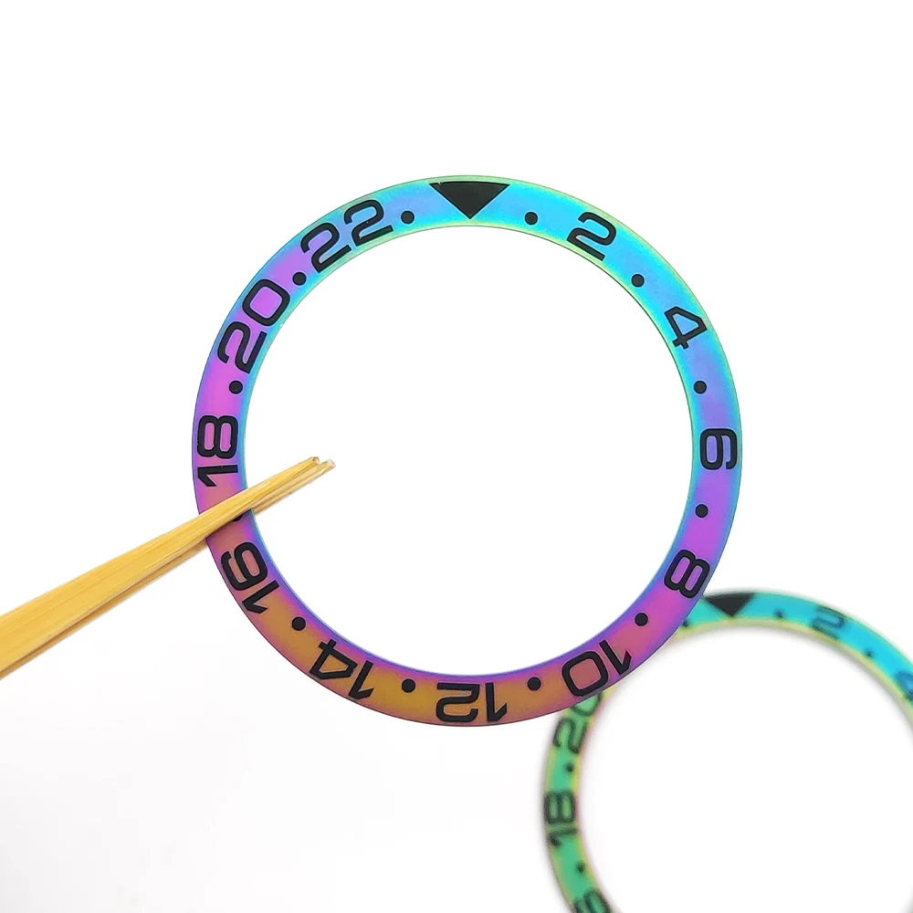 Часы модификации магазина 38 мм Цветные часы Безель высокое качество керамика GMT