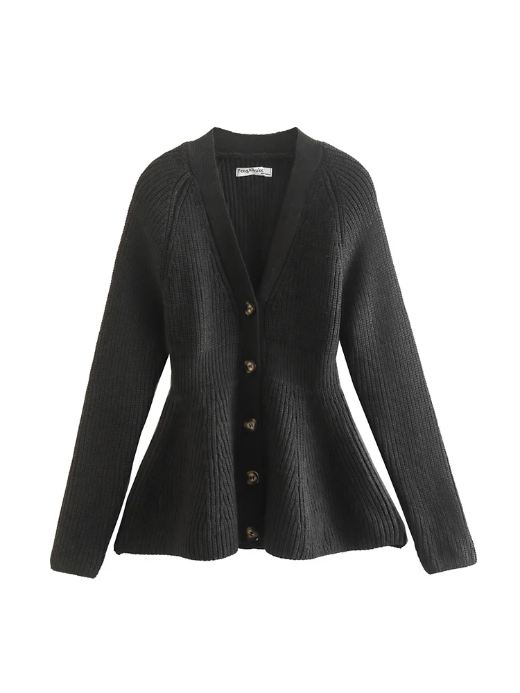 

Кардиганы женские свитера 2022 v образный вырез приталенная талия вязаный свитер кардиган реглан с длинным рукавом однобортный повседневный ...