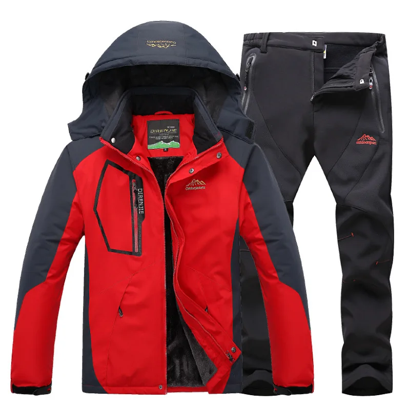 

Men's Clothes Mountaineering Casual Clothing Winter Keep-warm Men Suit Windproof Waterproof Breathable Jacket Fleece Set