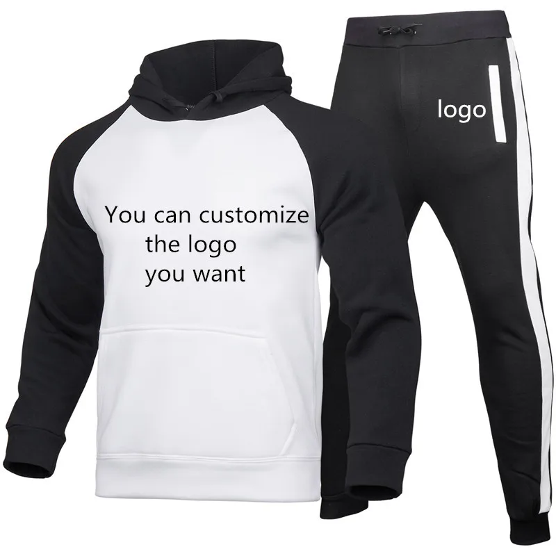 

New Spring Autumn Men's hoodie Custom LOGO Mens T-Shirt Colorblock high quality Cotton Men's Raglan jackets Sportswear