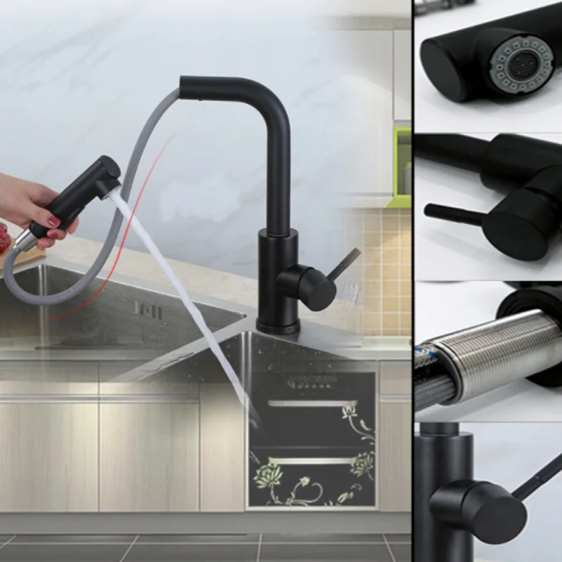 

Any Direction Rotating Kitchen Faucet Cold and Hot Black Blue Water Mixer Single Handle Kitchen Tap