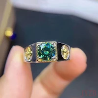 1ct mens ring inlaid with green diamond 925 silver beautiful fire diamond instead of a luxurious wedding ring