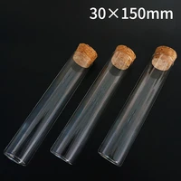 20pcslot 30x150mm flat bottom glass wishing storage bottles test tubes with cork stopper jars container for laboratory or diy