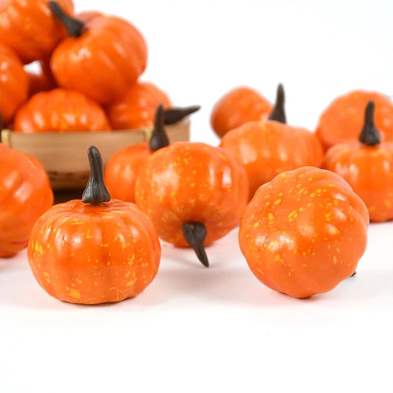 

12pcs Halloween Foam Artificial Pumpkin Fake Fruit Ornament Simulation Pumpkin Vegetables for Home Thanksgiving Party Decoration