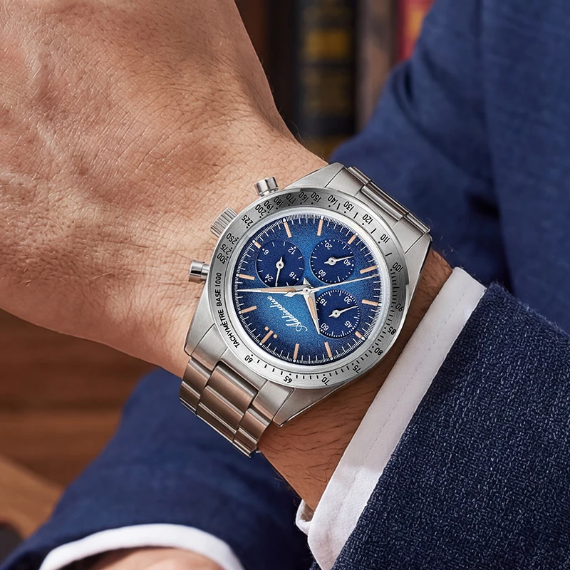 Фото Мужские кварцевые часы ADDIESDIVE AD2552 Japan 0S20 Chronograph с эффектом пузырьков на стекле, из нержавеющей стали, водонепроницаемые, Relogios Masculino №5