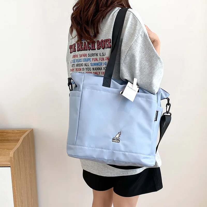 KANGOL Shoulder Bag Nylon Waterproof Crossbody Bags for Men and Women Large Capacity One Shoulder Commuting Zipper Tote Bag