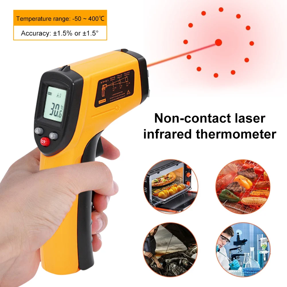 

IR Laser Temp -50~380°C Non Contact GM320 C/F Infrared Thermometer Industrial Infrared Pyrometer Laser Temperature Meter Gun