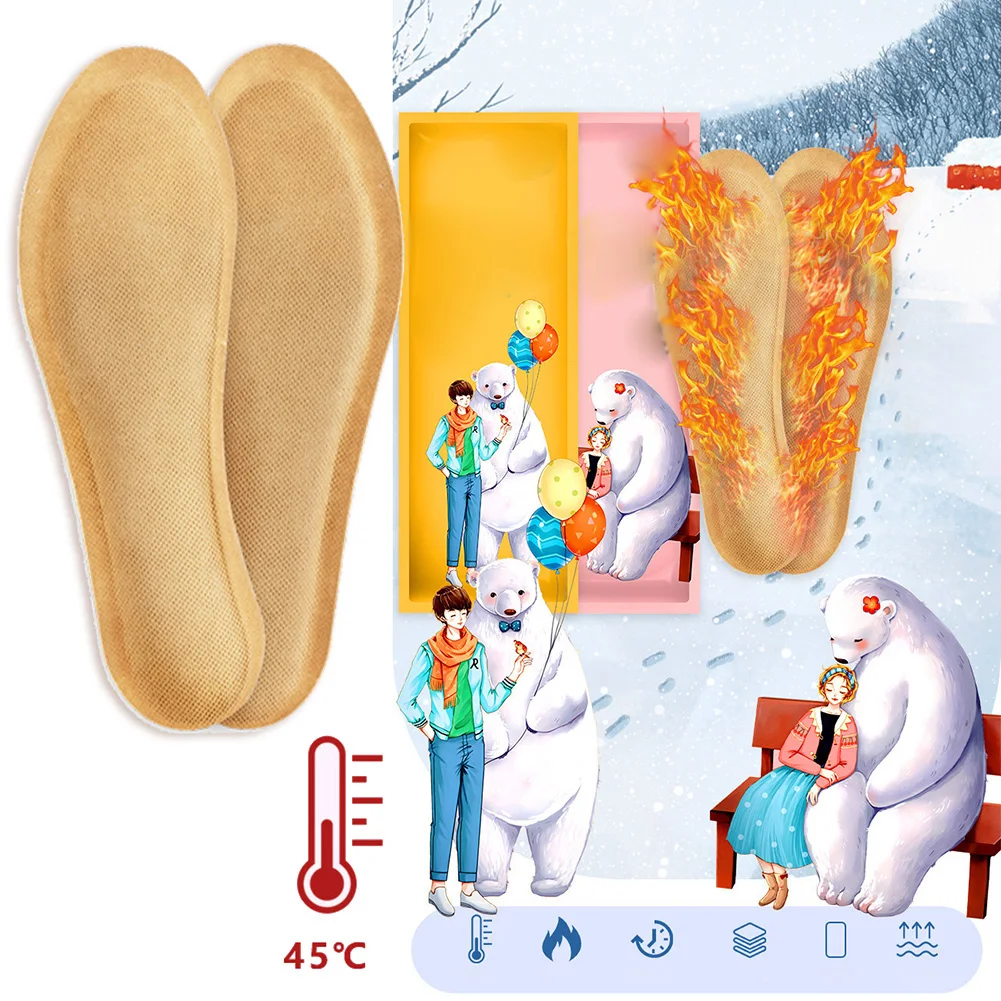 5 Pairs Self Heated Thermal Insoles For Feet Warmer Warm Insoles For Women Man Winter Sports Shoes Self-heating Shoe Pads