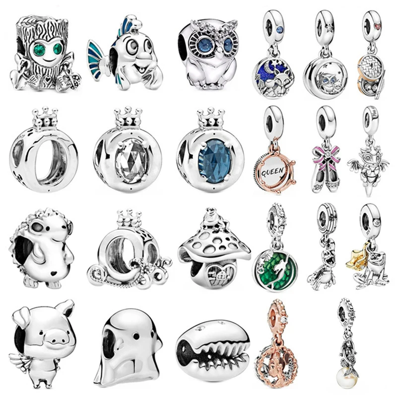 

Hot New 925 Silver Cartoon Beads Pendant Jewelry Original DIY Individuality Women Fine Charms Bracelets Making Birthday Gift