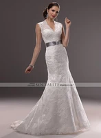 free shipping bridal gown belt casamento vestido de noiva 2016 new fashionable sexy v neck appliques lace wedding dress bride
