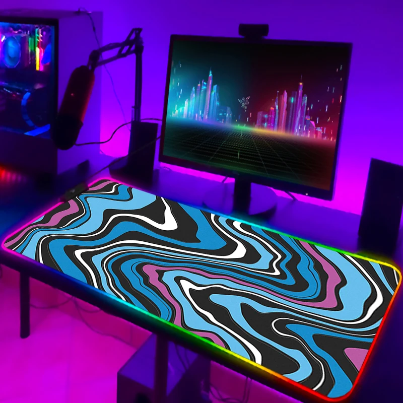 Фото RGB игровой коврик для клавиатуры, жидкий коврик для мыши Strata, Аниме настольный коврик для ПК, игровой эргономичный коврик для мыши, коврик дл... №2