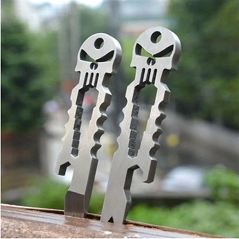 

Outdoor Titanium Alloy Crowbar Bottle Opener EDC Multi-function Tool Keychain Wrench Pocket Tool