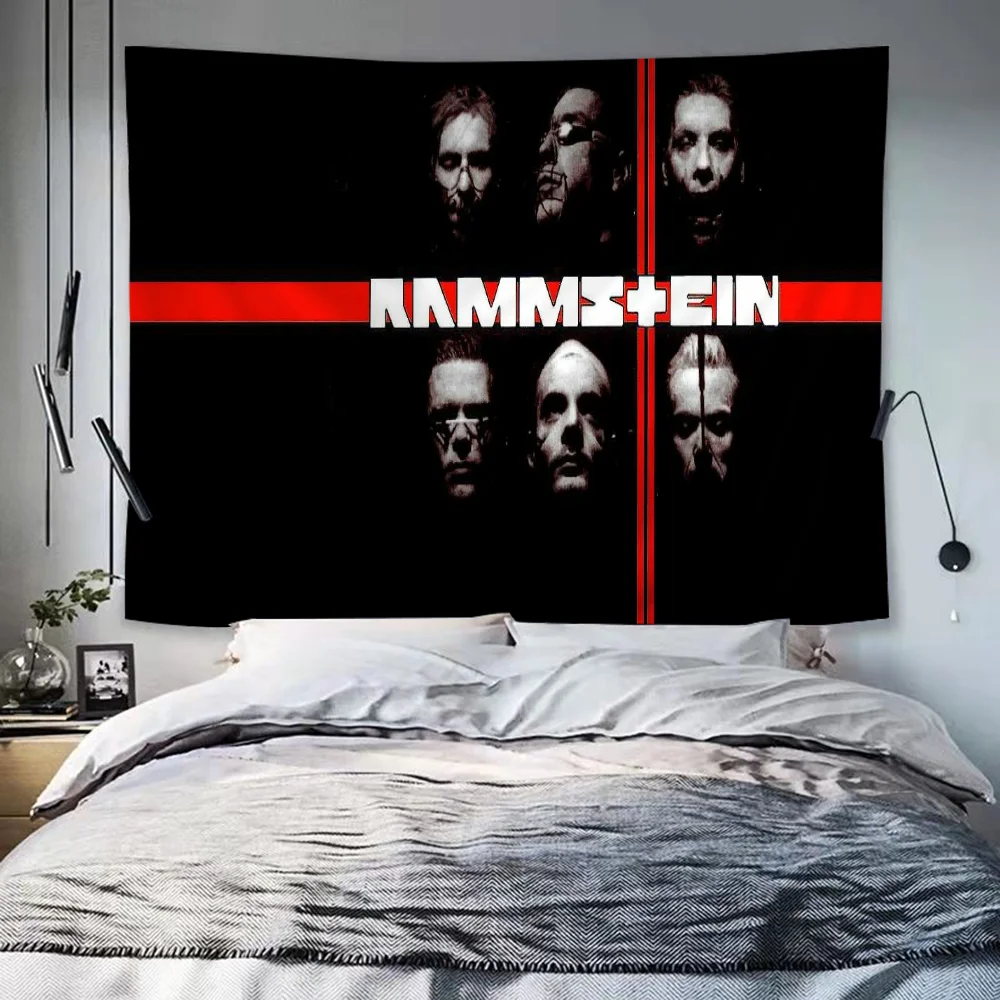 R-Rammstein Cartoon Tapestry For Living Room Home Dorm Decor INS